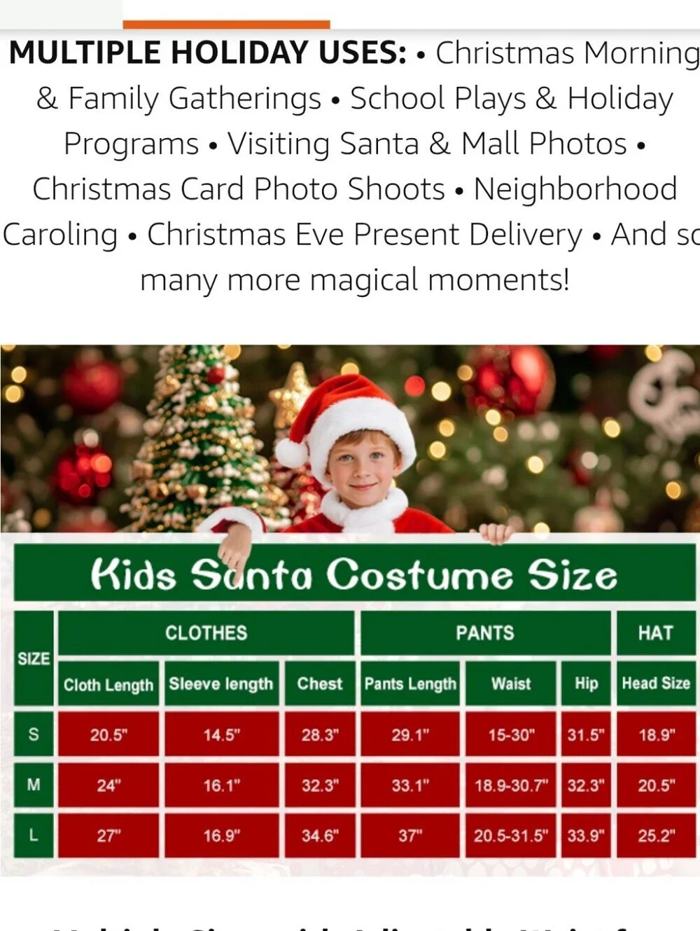 Kids Santa Claus Costume Set - Red and White NWT